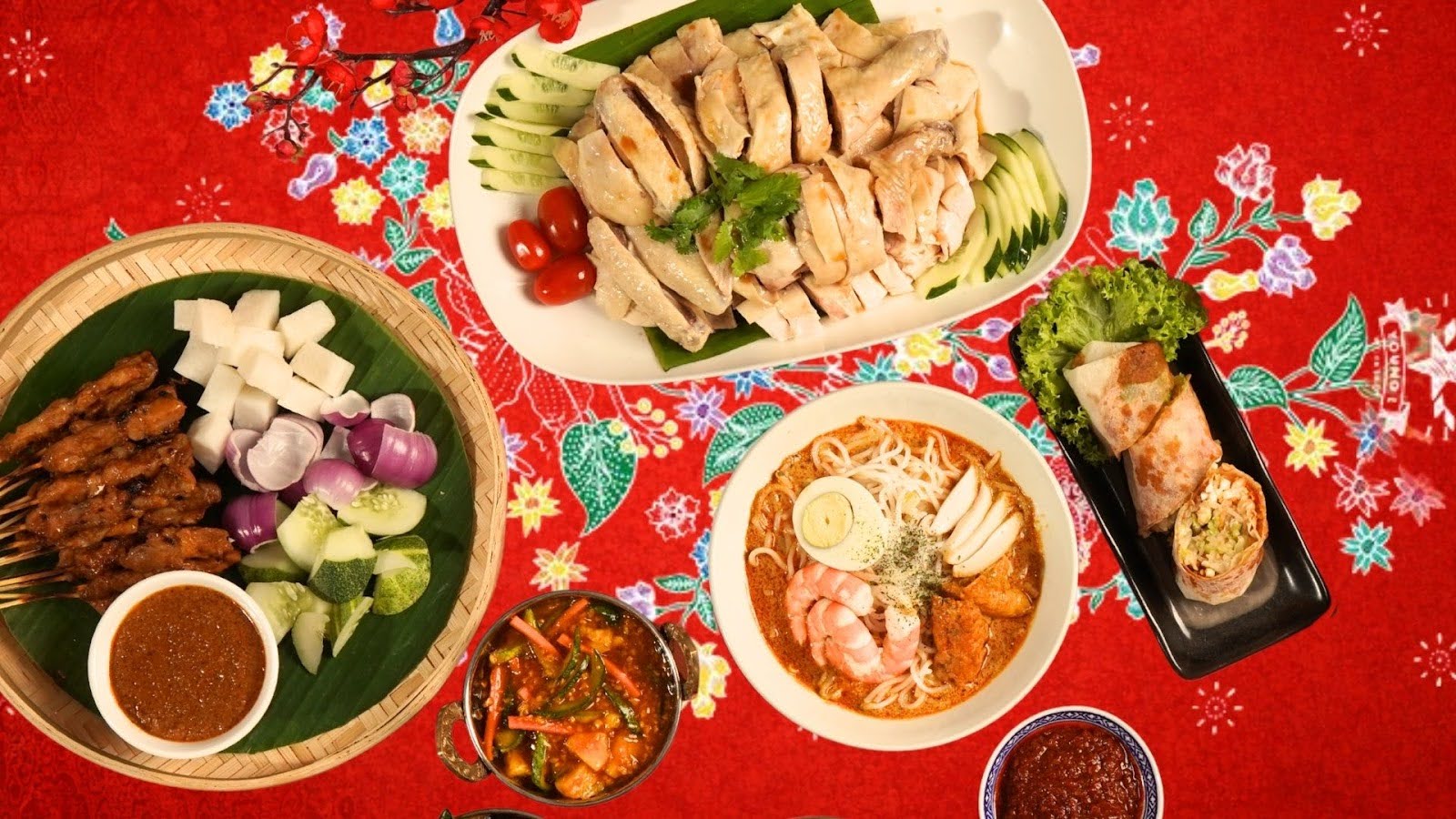 Table full of delicious food during CNY